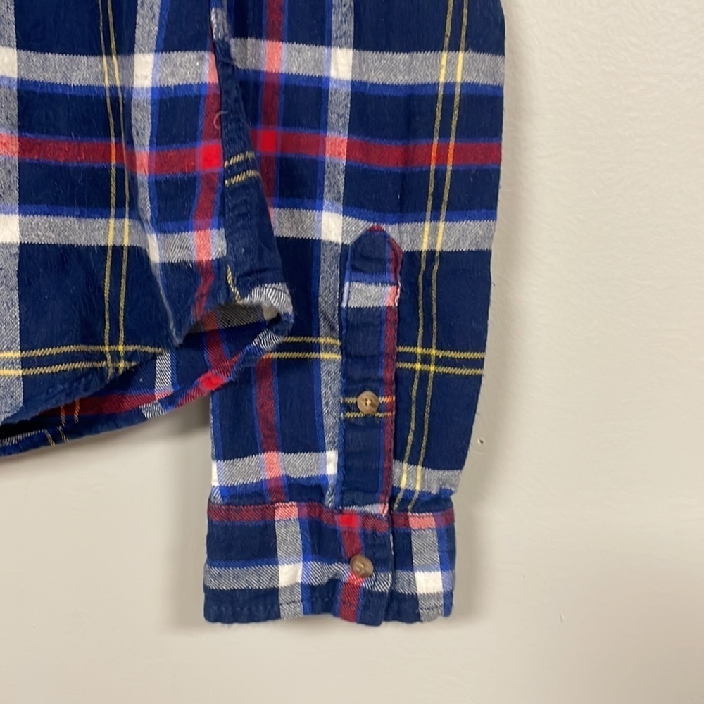Abercrombie & Fitch Blue Plaid Flannel  Button Down Shirt, S, 100% cotton - Picture 6 of 7